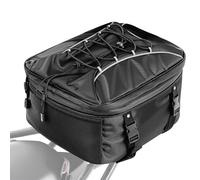 VEVOR Motorcycle Tail Bag, 22-34 L Expandable Motorcycle Rear Seat Bag with Waterproof Rain Cover, Outdoor Sports Motorbike Luggage Storage Backpack Handbag with Straps, Pocket & Elastic Cord, Black
