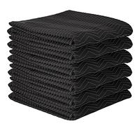 VEVOR Moving Blankets, 80" x 72", 65 lbs/dz Weight, 12 Packs, Professional Non-Woven & Recycled Cotton Packing Blanket, Heavy Duty Mover Pads for Protecting Furniture, Floors, Appliances, Blue/Orange