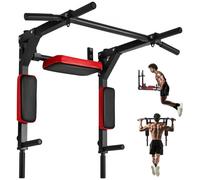VEVOR Multifunctional Pull Up Bar, Wall Mounted Chin Up Bar Dip Station for Home Gym, Heavy Duty Steel Upper Body Workout Pull Ups, Power Tower Set Tr