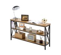VEVOR Narrow Console Sofa Table, 55.1 inches Behind Couch Table, 3-Tier Long Entryway Table and Skinny Hallway Table, Narrow Sofa Table with Metal Frame, for Entryway, Hallway, Living Room & Bedroom