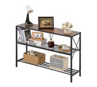 VEVOR Narrow Console Table, 41.7 x 11.6 x 28.9 Inches, Brown Wood Top, Metal Frame, Behind Couch Table, Entryway, Hallway, Living Room & Bedroom
