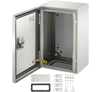VEVOR NEMA Steel Enclosure,12 x 8 x 6'' NEMA 4X Steel Electrical Box, IP66 Waterproof & Dustproof, Outdoor/Indoor Electrical Junction Box, with Mounting Plate