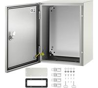 VEVOR NEMA Steel Enclosure, 16 x 12 x 8'' NEMA 4X Steel Electrical Box, IP66 Waterproof & Dustproof, Outdoor/Indoor Electrical Junction Box, with Mounting Plate