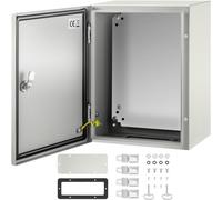 VEVOR NEMA Steel Enclosure, 16 x 12 x 8\'\' NEMA 4X Steel Electrical Box, IP66 Waterproof & Dustproof, Outdoor/Indoor Electrical Junction Box, with Mo