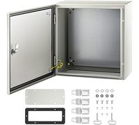 VEVOR NEMA Steel Enclosure, 16 x 16 x 8'' NEMA 4X Steel Electrical Box, IP66 Waterproof & Dustproof, Outdoor/Indoor Electrical Junction Box, with Mounting Plate