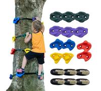VEVOR Ninja Tree Climbing Kit, 12 Tree Climbing Holds and 6 Ratchet Straps, Large Climbing Rocks for Kids and Adults Climber, and Shapes, for Outdoor Ninja Warrior Obstacle Training