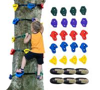 VEVOR Ninja Tree Climbing Kit, 20 Tree Climbing Holds and 6 Ratchet Straps, Large Climbing Rocks for Kids and Adults Climber, and Shapes, for Outdoor Ninja Warrior Obstacle Training
