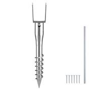 Vevor No Dig Ground Anchor, 1 Pack 3.94X2.76X27.56 In Diy Screw In Post Stake, Includes 6 Lag Bolts & A Rebar, U-Shape