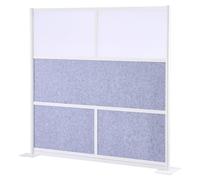 VEVOR Office Divider Privacy Partition, 1-Pack, 1778 x 1778 mm Modular Wall Room Divider, PET Workstation Cubicle Partition with Frosted Windows, Freestanding Privacy Panel for Office Library