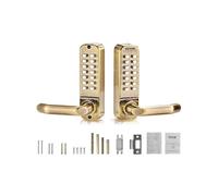 VEVOR OL-209S2-BY-C-07 Entry 14 Key, Mechanical Keypad Door Handle, Double-Sided Stainless Steel Waterproof Keyless Gate Lock, for Home Office Fence Garage, Bronze