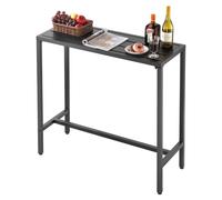 VEVOR Outdoor Bar Table, 39.4 x 15 in Patio Bar Table, Waterproof Top & Sturdy Metal Frame, Rectangle Counter Height Dining Tables, Outdoor Furniture for Balcony, Yard, Hot Tub, Poolside, Indoor