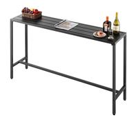 VEVOR Outdoor Bar Table, 63 x 15 in Patio Bar Table, Waterproof Top & Sturdy Metal Frame, Rectangle Counter Height Dining Tables, Outdoor Furniture for Balcony, Yard, Hot Tub, Poolside, Indoor
