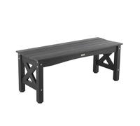 VEVOR Outdoor Bench, 113 cm, 272 kg Weight Capacity, Weatherproof Plastic Frame with Adjustable Level Footpads and Thick Leg, Outside Bench for Patio, Garden, Park, Yard, Front Porch, Black