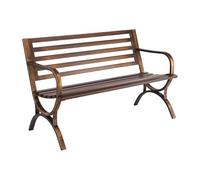 VEVOR Outdoor Bench, 127 cm, Carbon Steel Metal Frame with Slatted Pattern Backrest and Round Edge Armrests, Weatherproof Outside Bench for Patio, Garden, Park, Yard, Front Porch, Antique Bronze