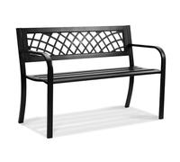 VEVOR Outdoor Bench, 46 inches Metal for Outdoors, 480 lbs Load Capacity, Park with Backrest and Armrests, Patio for Garden, Park, Yard, Front Porch