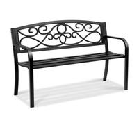 VEVOR Outdoor Bench, 50 inches Metal Garden Bench for Outdoors, 550 lbs Load Capacity Bench, Outdoor Garden Park Bench with Backrest and Armrests, Pat