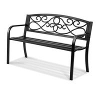 VEVOR Outdoor Bench, 50 inches Metal Garden Bench for Outdoors, 550 lbs Load Capacity Bench, Outdoor Garden Park Bench with Backrest and Armrests, Patio Bench for Garden, Park, Yard, Front Porch