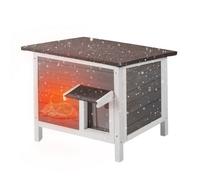 VEVOR Outdoor Cat House Weatherproof, Feral Cat Shelter for Multiple Cats, Outdoor Wooden Cat Rabbit House with All-Round Foam Insulated, Open Roof, PVC Door Flaps, 24"L x 20"W x 21"H