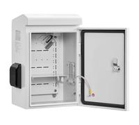 VEVOR Outdoor Electrical Box, Cold-Rolled Steel, Electrical Junction Box with Thermostat and Fan, Rain Hood, Ventilated Design, IP65 Waterproof Hinged Enclosure, Wall/Pole Mounted, 16 x 12 x 8 in