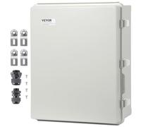 VEVOR Outdoor Electrical Junction Box, 13.78 x 9.84 x 5.90 in, ABS Plastic Electrical Enclosure Box with Hinged Cover Stainless Steel Latch, IP67 Dustproof Waterproof for Outdoor Electrical Projects
