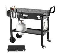 Vevor Outdoor Grill Cart, 31.0X17.0 In Tabletop Size Grilling Table, Foldable Outdoor Cooking Table For Picnic, Kitchen