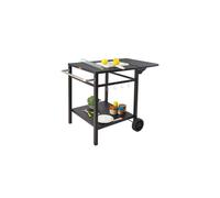 VEVOR Outdoor Grill Dining Cart with Double-Shelf, BBQ Movable Food Prep Table, Multifunctional Foldable Iron Table Top, Portable Modular Carts for