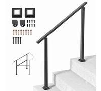 VEVOR Outdoor Handrails for 2-3 Step Stairs Black Square Tube Easy Install