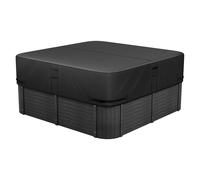 VEVOR Outdoor Hot Tub Cover, 88x88x20in/2235x2235x508mm Weatherproof & Waterproof Hot Tub Cover Protector, 600D Heavy Duty Oxford Fabric and 950N Tearing Strength, Square Spa Covers for Hottub, Black