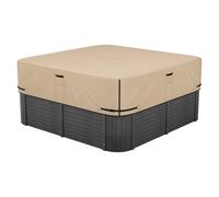 VEVOR Outdoor Hot Tub Cover, 90x90x20in/2285x2285x508mm Weatherproof & Waterproof Hot Tub Cover Protector, 600D Heavy Duty Oxford Fabric and 950N Tearing Strength, Square Spa Covers for Hottub, Brown