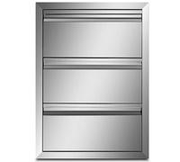 Vevor Outdoor Kitchen Drawers 14.7" W X 25.4" H X 18.7" D, Box Frame Style Flush Mount Bbq Drawers With Steel Handle