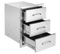 Vevor Outdoor Kitchen Drawers 16" W X 21.5" H X 18" D, Flush Mount Triple Access Bbq Drawers With Stainless Steel Handle