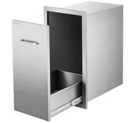 VEVOR Outdoor Kitchen Trash Drawer, 13.54"W x 19.61"D x 25.79"H Interior Storage, Multi-Purpose Outdoor Kitchen Drawers Stainless Steel, 55 lbs Max Capacity per Tier, for Outdoor BBQ Island Kitchen