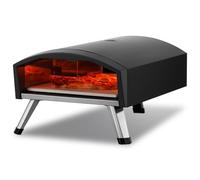 VEVOR Outdoor Pizza Oven, 12" Gas Fired Pizza Maker, Portable Outside Pizza Grill with Thickened Cordierite Pizza Stone, Waterproof Cover, Iron Spray Gas Oven with Foldable Leg for Camping & Backyard