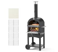 VEVOR Outdoor Pizza Oven, 12" Pellet Fire Ovens, 2-Layer Pizza Oven Wood Fired, Wood Burning Outdoor Pizza-Oven with 2 Removable Wheels, 1000℉ Max Temperature Fired Pizza-Maker Ovens for Barbecue