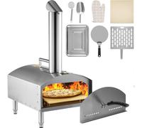 VEVOR Outdoor Pizza Oven 12" Portable Pizza Oven Pizza Maker with Foldable Legs Stainless Steel Wood Fired Pizza Oven with Complete Accessories for Ou