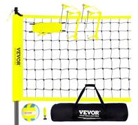 VEVOR Outdoor Portable Volleyball Net System, Adjustable Height Steel Poles, Professional Volleyball Set with PVC Volleyball, Pump, Carrying Bag, Heav