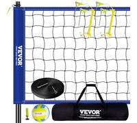 VEVOR Outdoor Portable Volleyball Net System, Adjustable Height Steel Poles, Professional Volleyball Set with PVC Volleyball, Pump, Carrying Bag, Heav