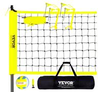 VEVOR Outdoor Portable Volleyball Net System, Adjustable Height Steel Poles, Professional Volleyball Set with PVC Volleyball, Pump, Carrying Bag,