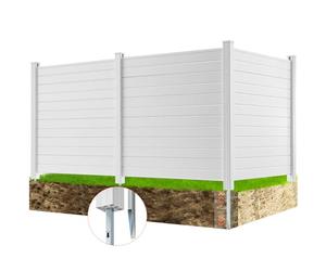 VEVOR Outdoor Privacy Screens, 50" W x 50" H Air Conditioner Fence, Pool Equipment Enclosure, Horizontal Vinyl Privacy Fence, Perfect to Enclose Trash Can and A/C Units (3-Panel)