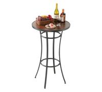 VEVOR Outdoor Round Bar Table, 23.7 in Counter Bar Height Bistro Table, Patio Dining Tables with Easy-to-Clean Top & Sturdy Metal Frame, Indoor High T