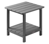VEVOR Outdoor Side Table, 17.72W x 14.96D x 17.32H Inch, Double Layer HDPE Outside End Table for Easy Maintenance, Withstand Harsh Weather, Fit for Patio, Pool, Beach, Porch, Indoor, Backyard, Grey
