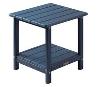 VEVOR Outdoor Side Table, 17.72W x 14.96D x 17.32H Inch, Double Layer HDPE Outside End Table for Easy Maintenance, Withstand Harsh Weather, Fit for Patio, Pool, Beach, Porch, Indoor, Backyard, Blue