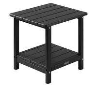 VEVOR Outdoor Side Table, 17.72W x 14.96D x 17.32H Inch, Double Layer HDPE Outside End Table for Easy Maintenance, Withstand Harsh Weather, Fit for Patio, Pool, Beach, Porch, Indoor, Backyard, Black