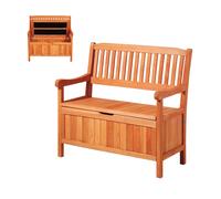 VEVOR Outdoor Storage Bench 2-Person Wooden Storage Bench 33 Gallons Deck Box with Side Handle Supports up to 705 lbs Weatherproof Outdoor Seatin