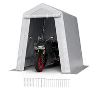 VEVOR Outdoor Storage Shed, 6 x 6 ft Portable Storage Tent with Roll-up Door & Vents, Waterproof Canopy Shed Shelter, Heavy Duty Frame, Patio Garage Carport for Motorcycle, Lawn Mower, Bike, Grey