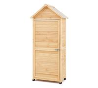 VEVOR Outdoor Storage Shed, Large Wooden Outside Storage, Garden Tool Shed with Shelves, Lock, and Floor, Waterproof House Cabinet for Patio Yard Lawn Garden, 28x63 inch