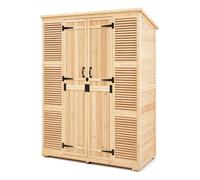 VEVOR Outdoor Storage Shed, Oversize Wooden Outside Storage Cabinet with Waterproof Roof and Metal Frame, Double Lockable Doors Garden Tool Shed Storage House Cabinet with Shelves & Floor, 58"x78"