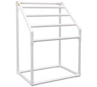 VEVOR Outdoor Towel Rack Pool Towel Rack 5 Bar Trapezoidal White Freestanding