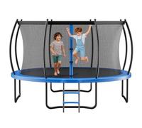 VEVOR Outdoor Trampoline, 10FT Recreational Trampoline, ASTM Approved Trampolines with Enclosure Net & Thickened Pad, Max 265 lbs Weight Capacity, Anti-Rust Backyard Trampolines for Kids & Adults