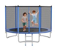 VEVOR Outdoor Trampoline, 10FT Round Recreational Trampoline with Enclosure Net, ASTM Approved, Heavy Duty Trampolines, Max 330 lbs Weight Capacity, Anti-Rust Backyard Trampolines for Kids & Adults